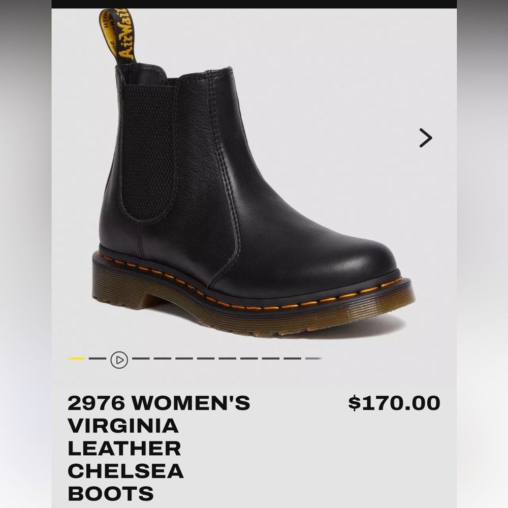Dr. Martens Black Women's Virginia Leather Chelsea Boots